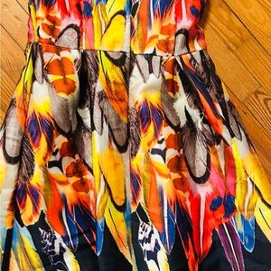 Vibrant Feather Print Dress from Europe